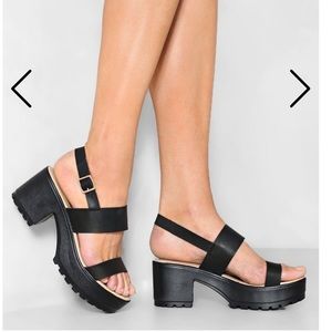 New! Black platform sandals from Nasty Gal